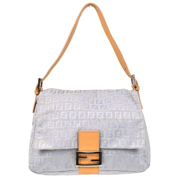 Fendi Light Blue Zucchino Mamma Baguette Handbag - Picture 1 of 11